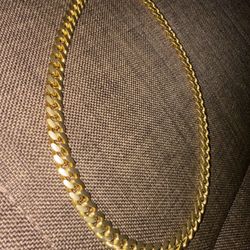 14k Solid Yellow Gold Cuban Link Chain 