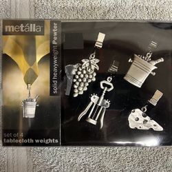 Metalla Pewter Tablecloth Weights Set