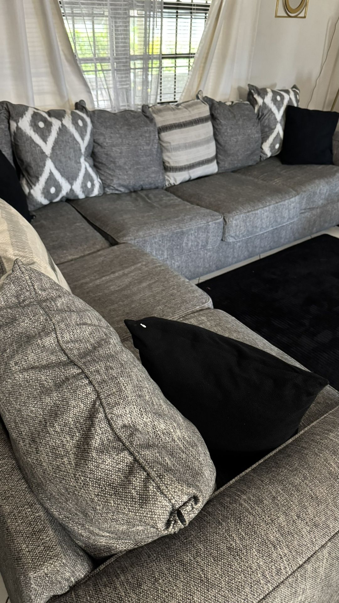Gray L Sectional Couch