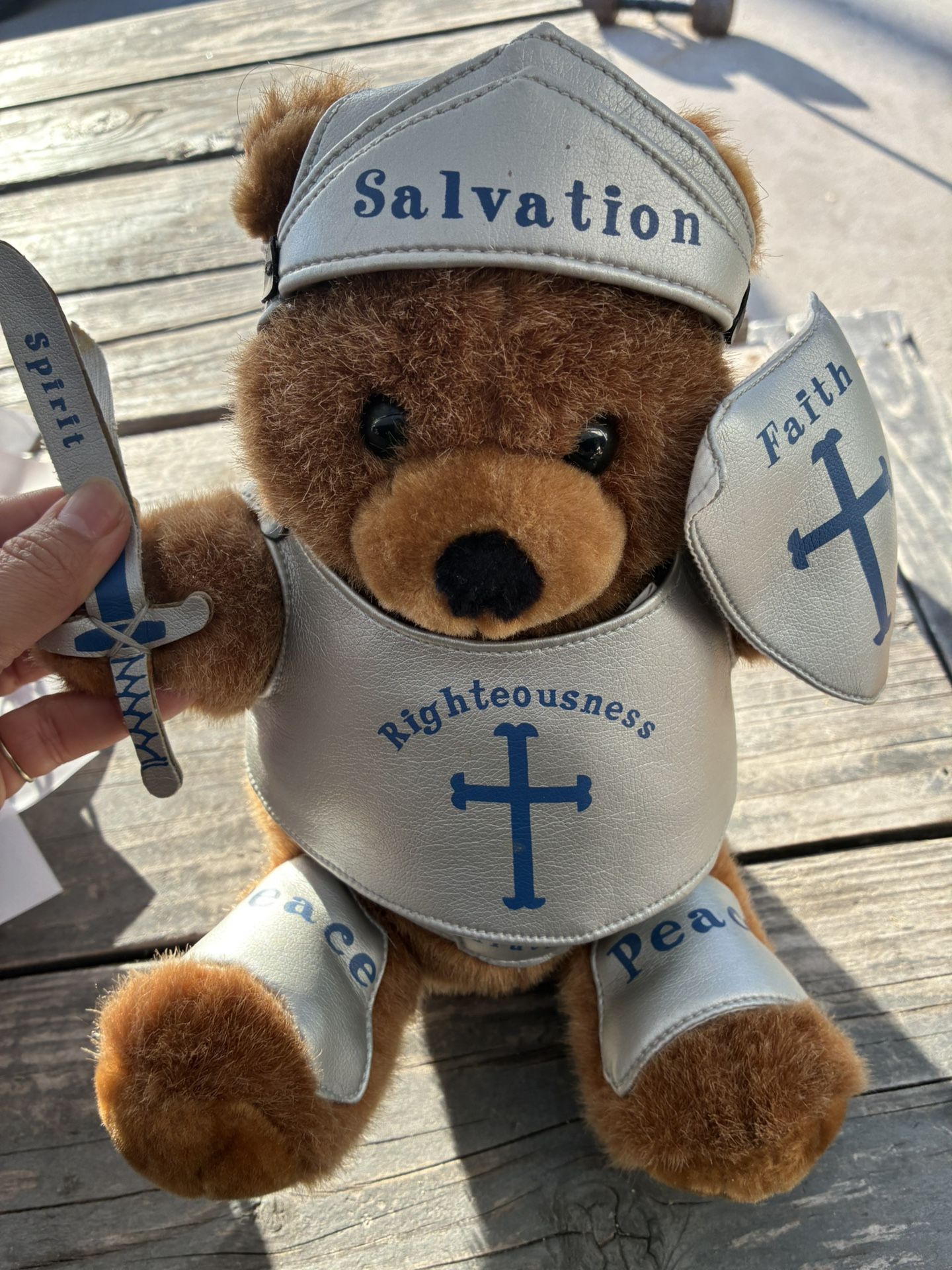 Small Teddy With The Armor Of God $5