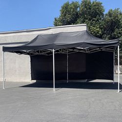 (NEW) $220 Heavy-Duty Canopy 10x20 ft with (2 Sidewalls), EZ Popup Outdoor Gazebo, Carry Bag (Red or Blue) 
