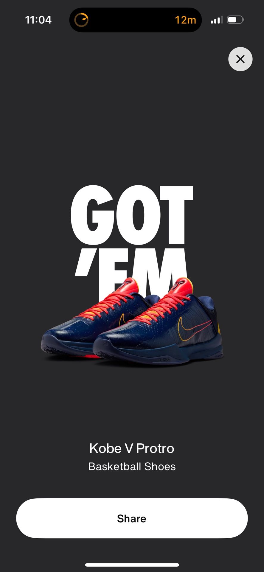 Sizes 10M, & 10.5M Nike Kobe 5 Protro Caitlin Clark Indiana Fever