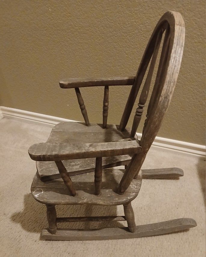 Antique Wood Bow Back Rocking Chair CHILDREN'S 27"