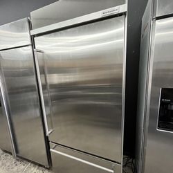 KitchenAid Bottom Freezer Built In 36” Fridge LED Lighting 