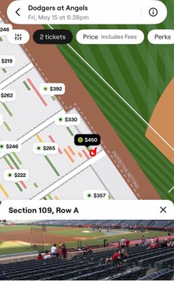 Dodgers vs Angels May 15th $280 each ticket