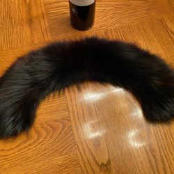 Genuine Mink Fur Collar - Black 
