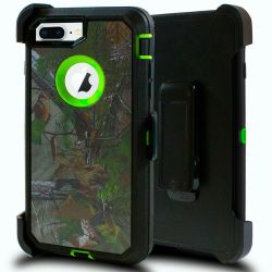 For iPhone 7 / iPhone 8 green tree camouflage camo belt clip case