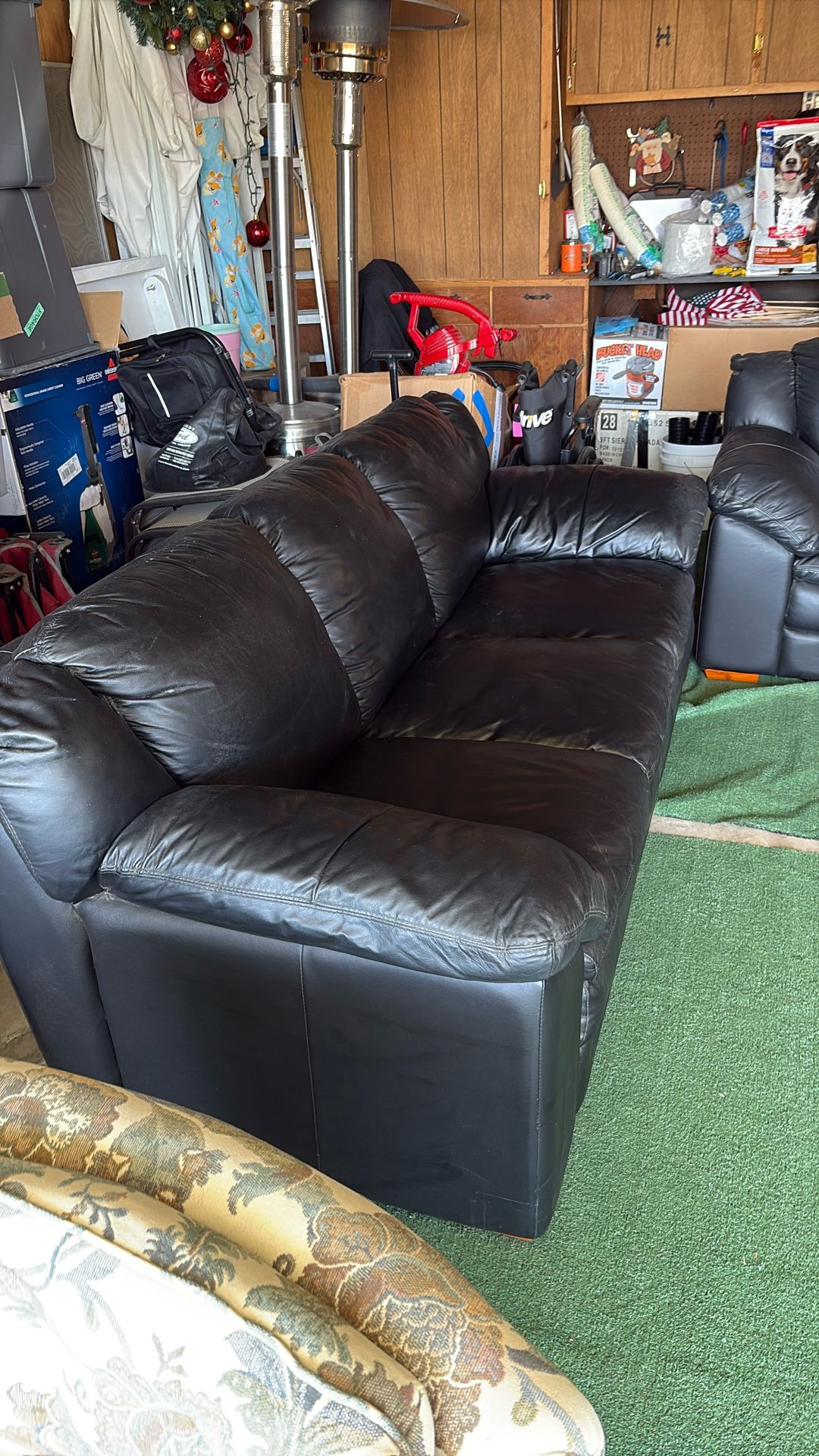 Leather couch and chair