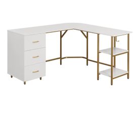 White and Gold Desk