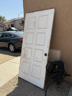 White Solid Wood Front Door - 78.5” x 35.5”