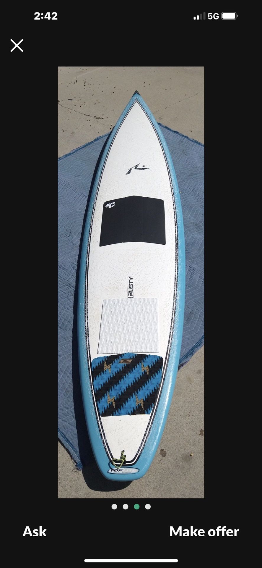 Rusty Surfboard Gun Desert Island Tuflite