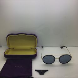 Gucci GG0061S 002 Gold/Black Sunglasses 