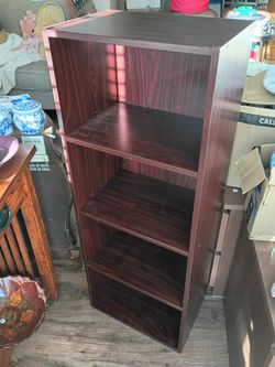 4-Shelf Bookcase in Dark Cherry Finish