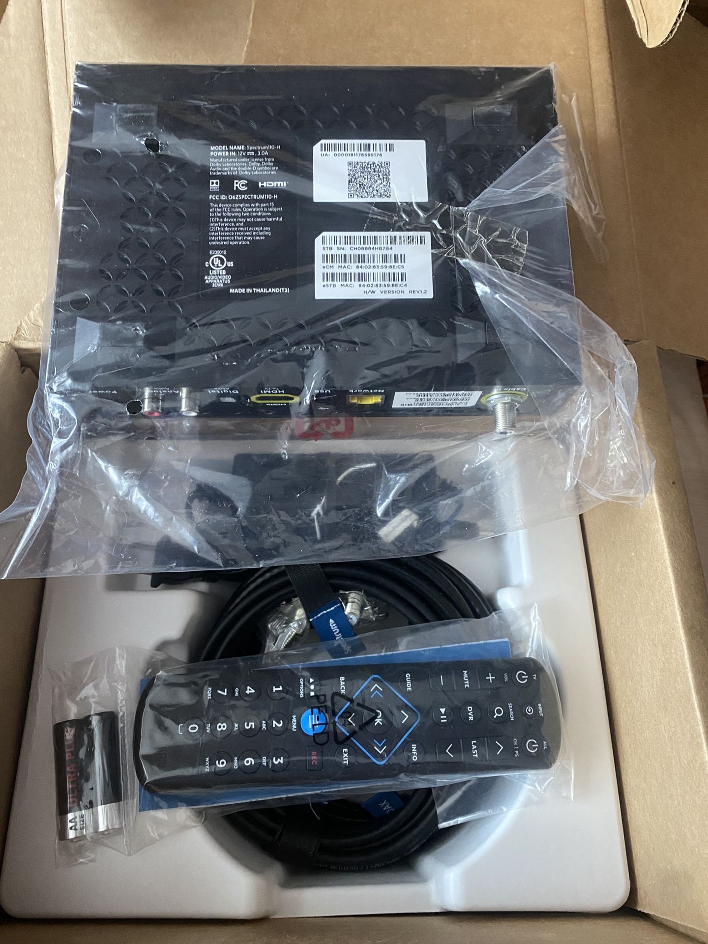 FCC ID: O6ZSPECTRUM110-H Spectrum new in packaging