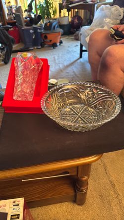 Crystal Vase and salad bowl