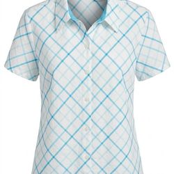St. John's Bay Stretch Plaid Short Sleeve Button Down Shirt