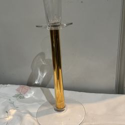 Gold & glass candle holder