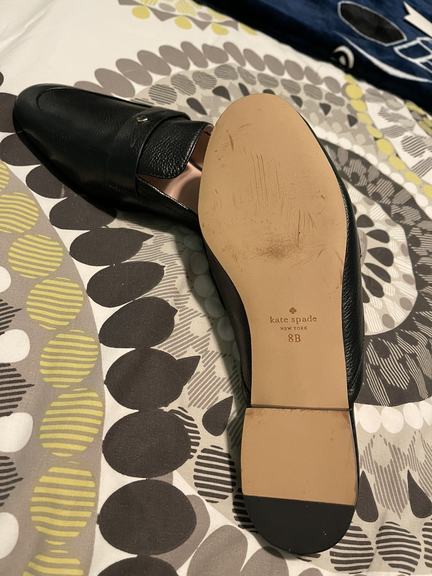 Black Kate Spades leather sandals size 8B