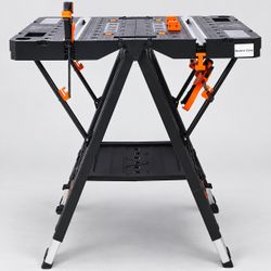 Portable Folding Workbench with Clamps