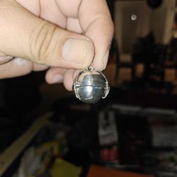 Silver  vintage sphere  locket  / pendant 