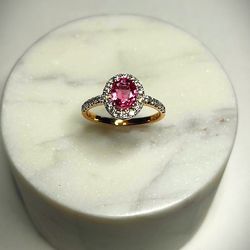 20% Off - Pink Sapphire and Diamond Ring