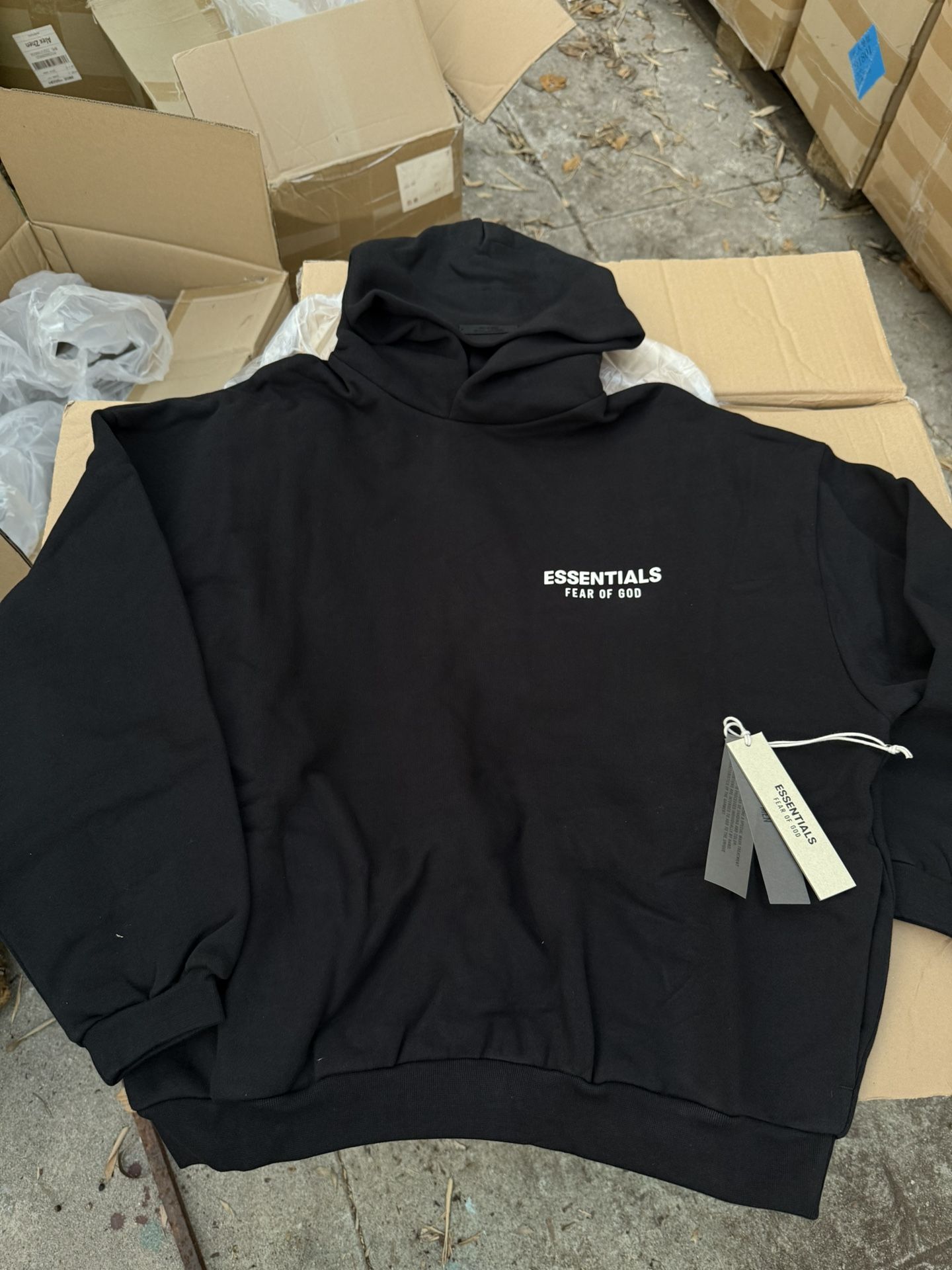 Essentials Fear Of God Hoodie Black