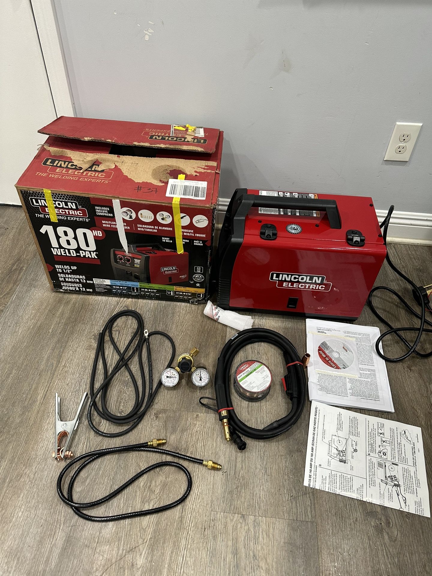 Lincoln Electric WeldPak 180 Amp MIG FluxCore Wire Feed Welder, 230V