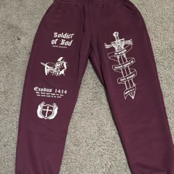 Saint Kaizen Maroon & Tan Pants X-Small 
