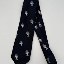 Vintage 1976 Star-Kist Foods Ad Charlie Tuna Caricature Neck Tie Switzerland