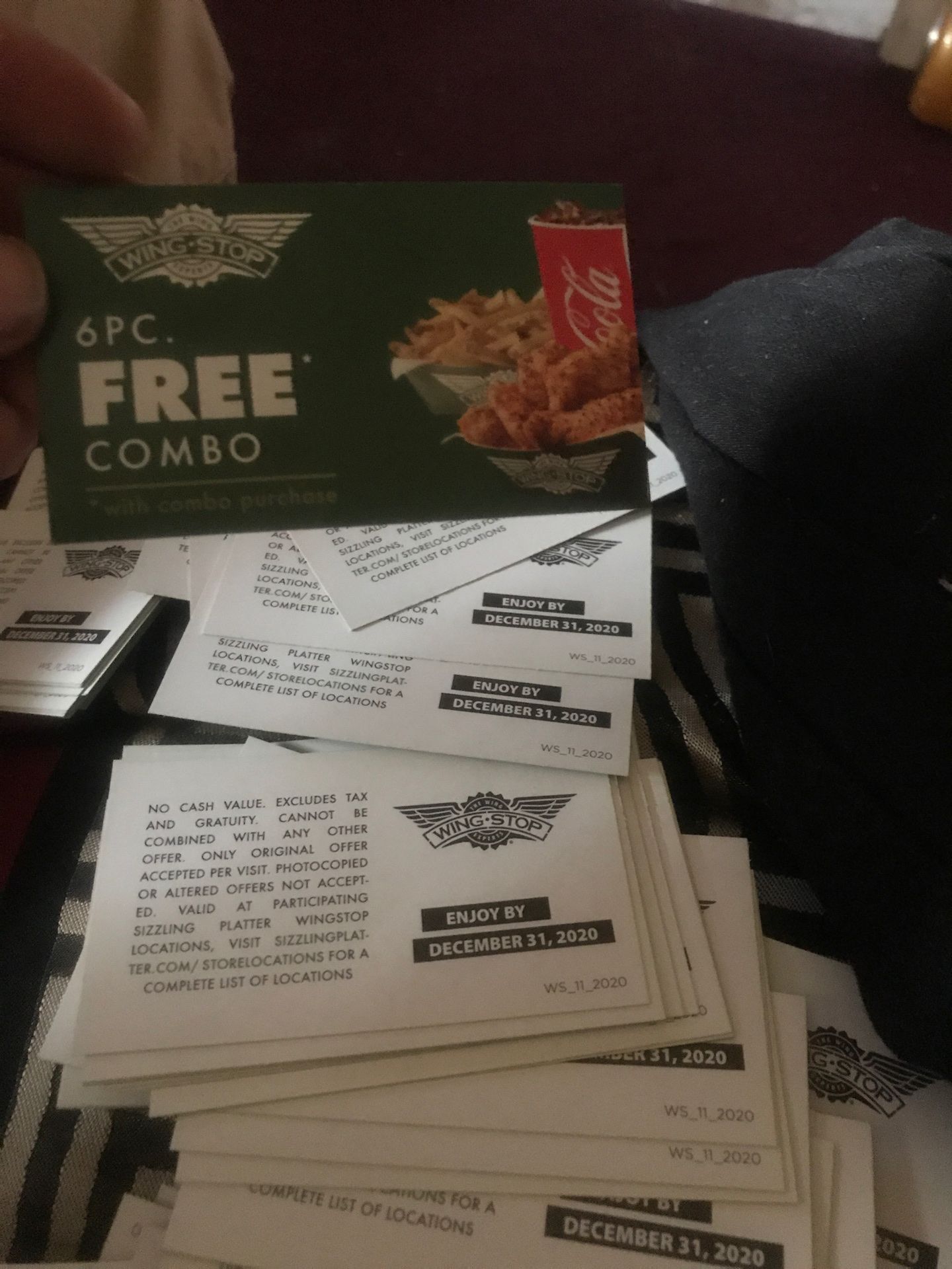 Wingstop free combo cards