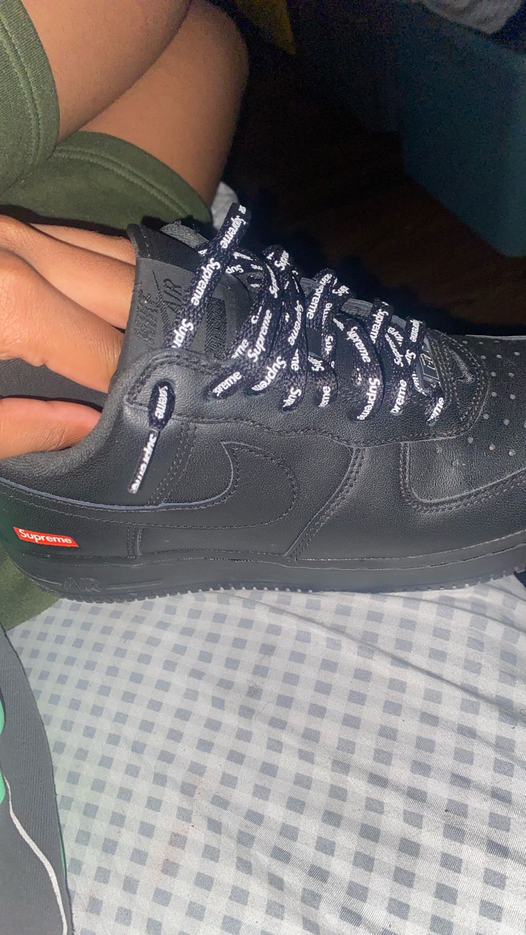 Supreme Air-forces With Black And White Supreme Laces