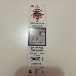 1993 Unused Florida Panthers First NHL Game Hockey Ticket