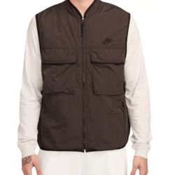 Nike Vest Mens Medium Brown Baroque Tech Woven Utility Lightweight Nylon UPF New
