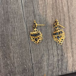 Indian Style 22k Gold Blue sapphire Ring 