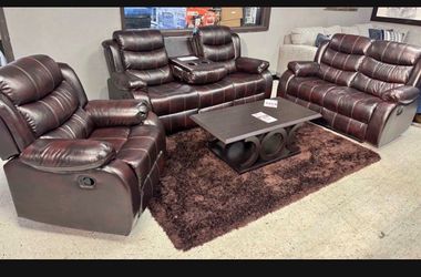 BRAND NEW RECLINING, TWO PIECE SOFA AND LOVESEAT SET WITH OPTIONAL RECLINER, INCLUDING FREE DELIVERY PAY UPON ARRIVAL