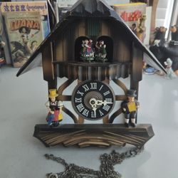 Vtg GERMAN MUSICAL CUCKOO CLOCK Blaue Donau SWISS MOVEMENT *Untested