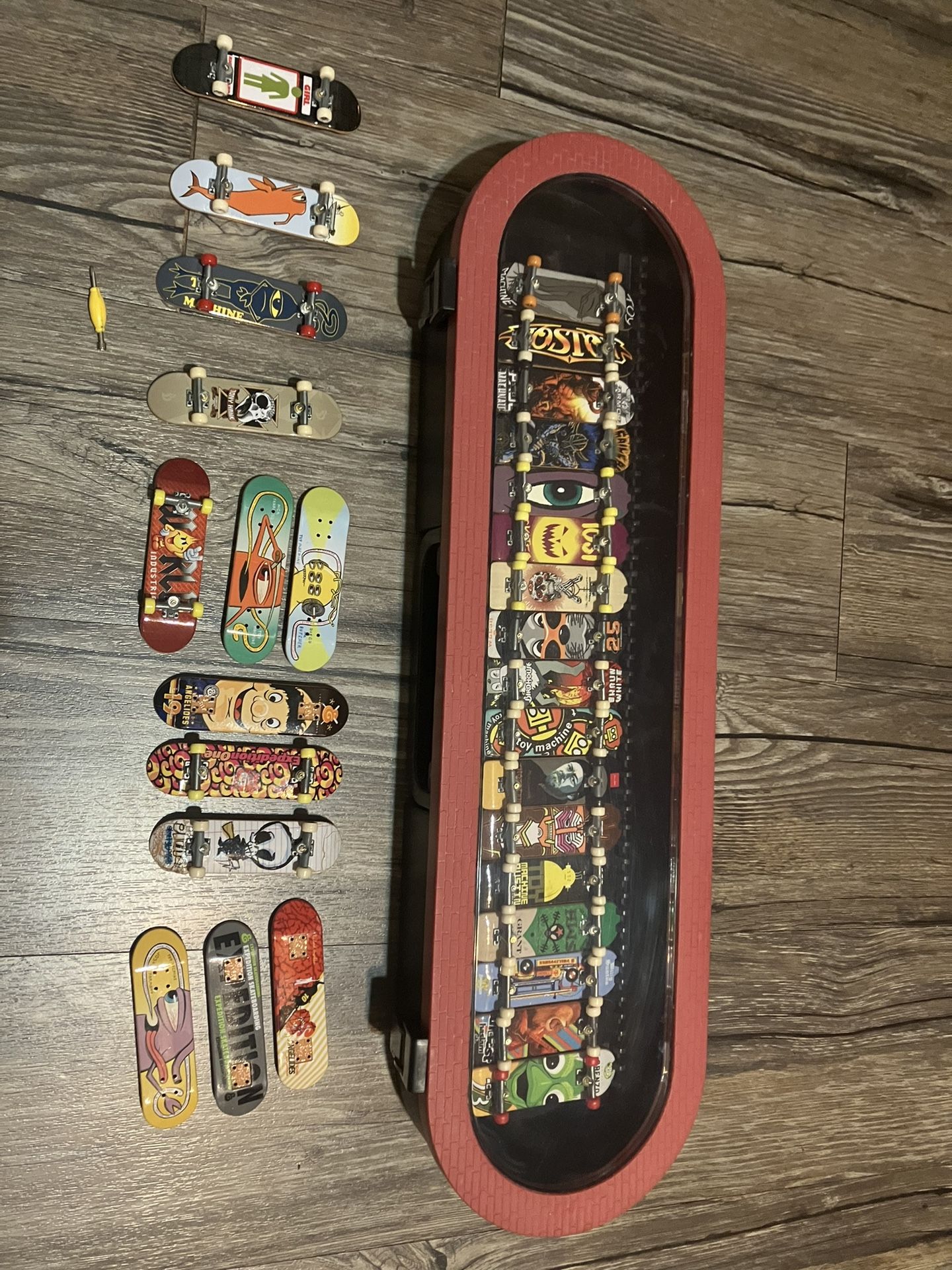 Tech Decks Rare Display With Rare Decks