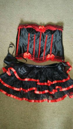 Spicy Corset, Skirt, and Thong