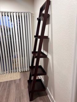 Two leaning 5-Shelf Bookcase