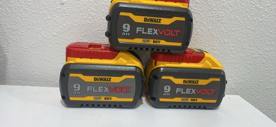Dewalt flex volt 20v-60v batteries 9ah