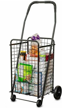 DMI Utility Cart With Wheels To Be Used For Shopping, Grocery, Laundry And Stair Climber Cart, Weighs 7.5 Pounds But Holds Up To 90 Pounds, Compact An