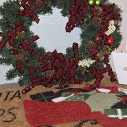 Christmas Wreath, Rug, "Joy" Box