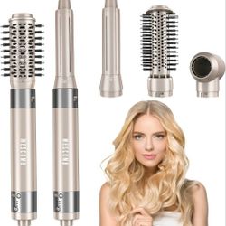 5 in 1 Hot Air Styler - 2X Fast-Drying Hair Dryer with Automatic Wrap Air Curlers, Frizz-Free Blow Dryer Brush for Hair Styling Straightening Volumizi