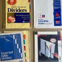 Dividers 5 and 8 Tabs, 12 Monthly Tab