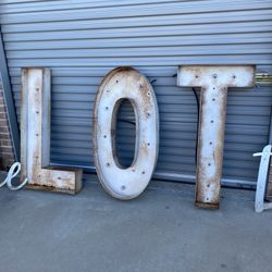 Large Vintage Metal “ The Lot Downtown “ Commercial/ Industrial Decor 