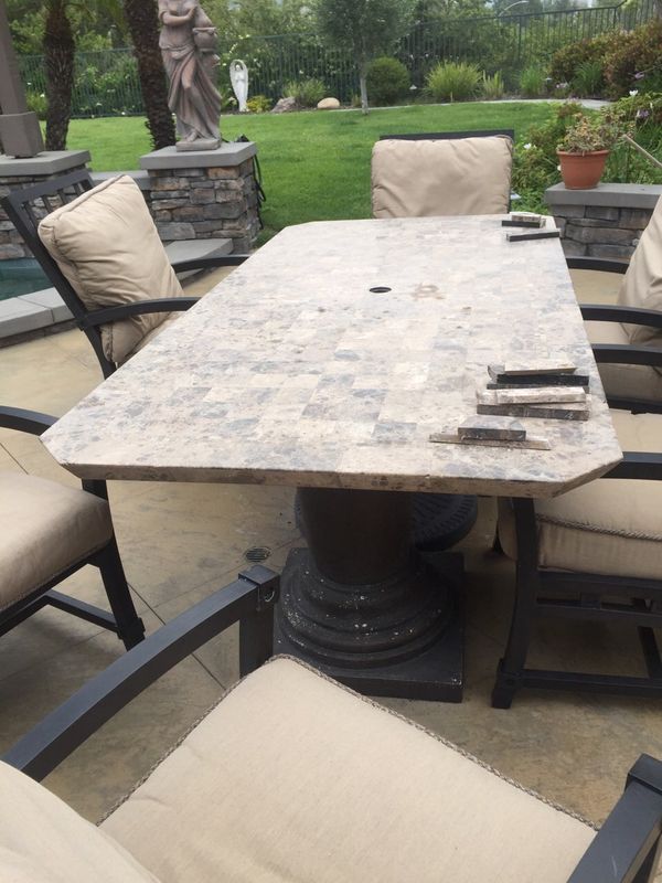 Marble outdoor patio table for six for Sale in Garden Grove, CA OfferUp