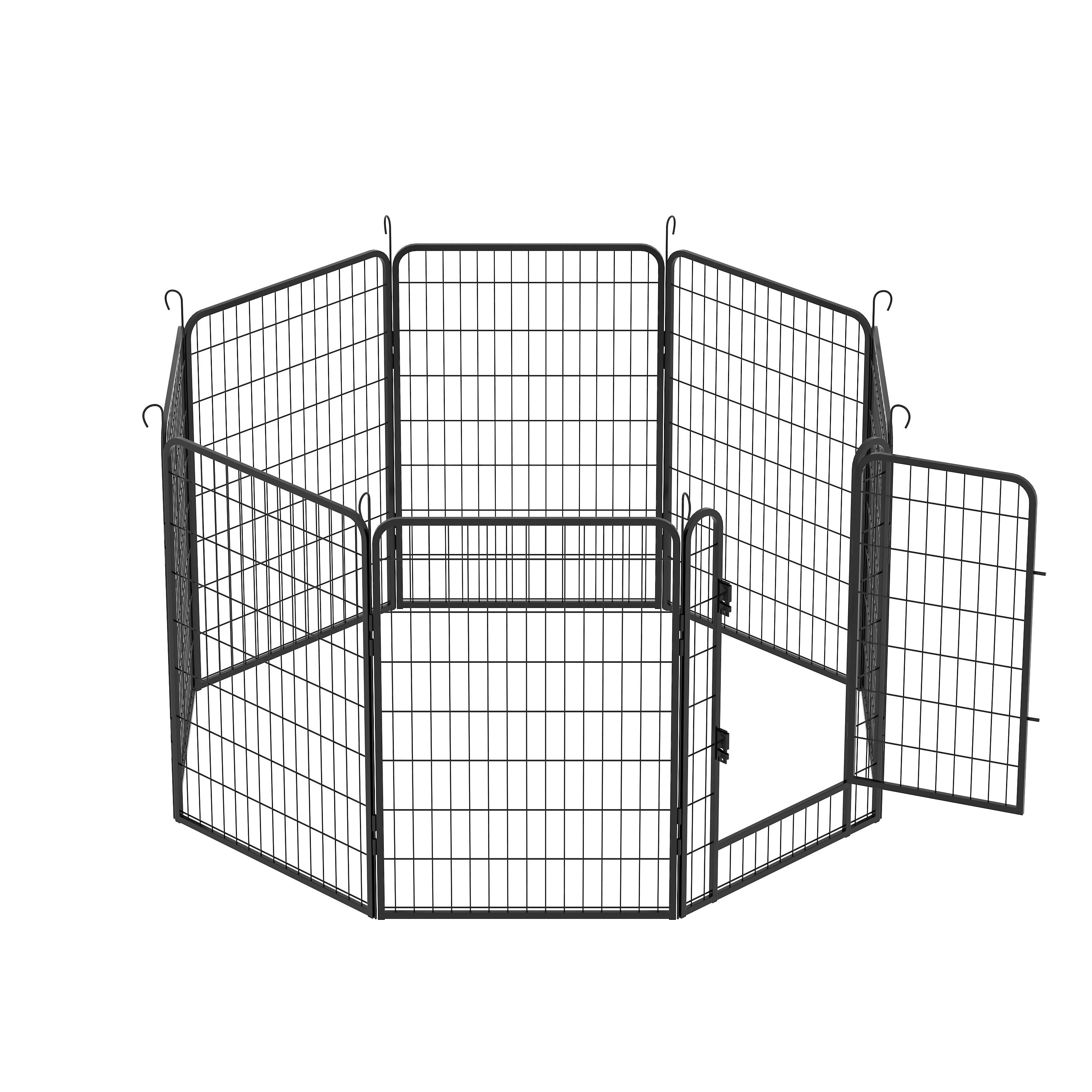 8 Panels Heavy Duty Metal Playpen with door,39.37H Dog Fence Pet Exercise Pen for Outdoor, Indoor