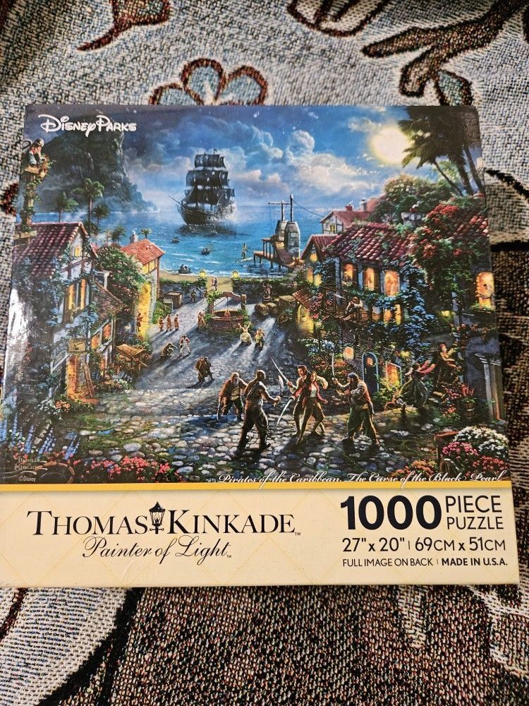 Thomas Kinkade Disney Pirates Of The Caribbean 1000 Piece Puzzle