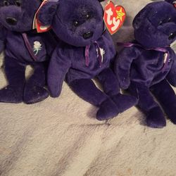 3 Princess Diana Beanie Babies 