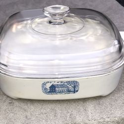 VTG Corningware Amana Radarange Microwave Browning Skillet With Pyrex A-12-C Lid